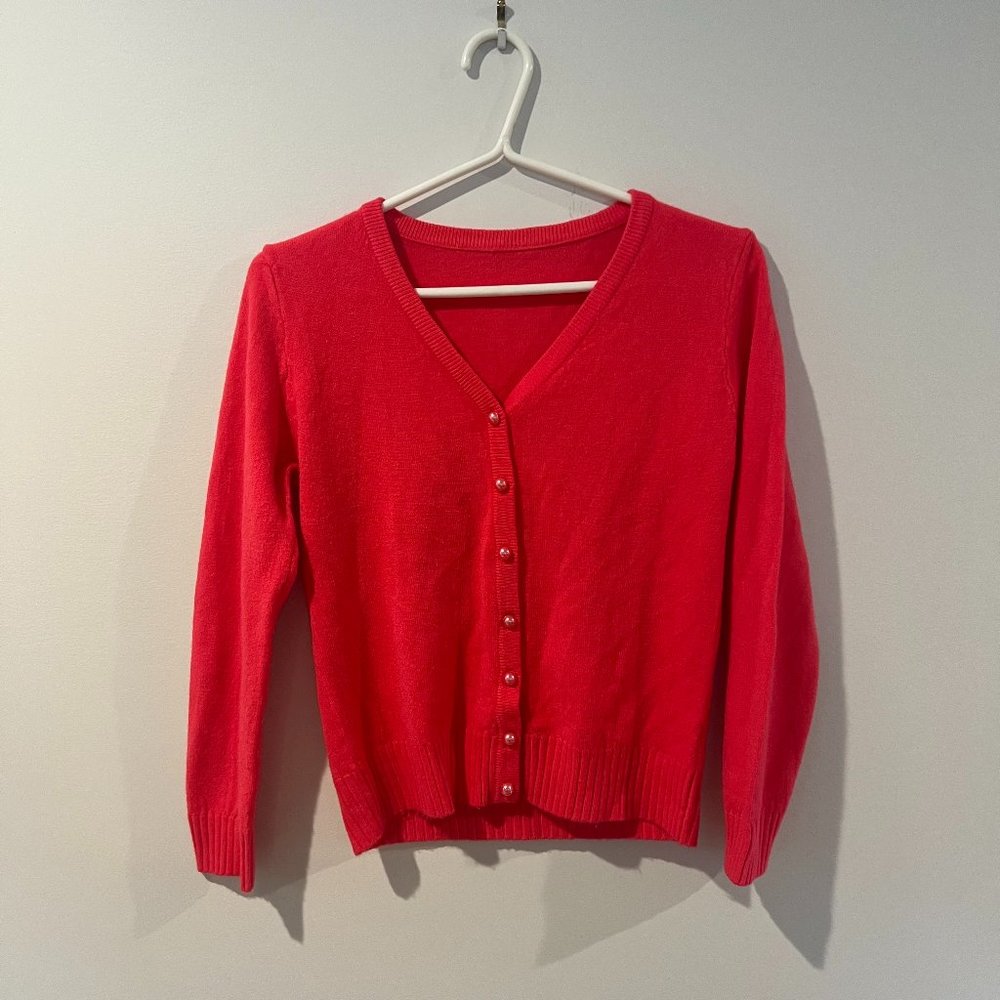 Preppy Hot Pink Cardigan